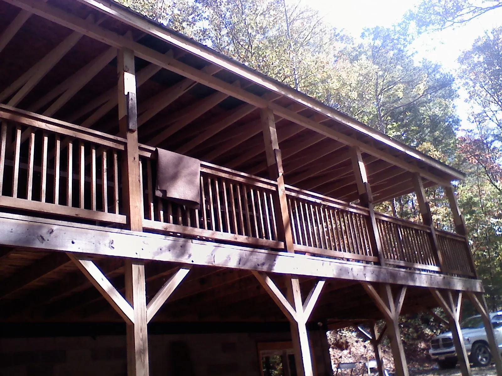 Timber framing under a new elevated porch and deck — Roof Leak Repair in Hawthorne by Roofing Brothers